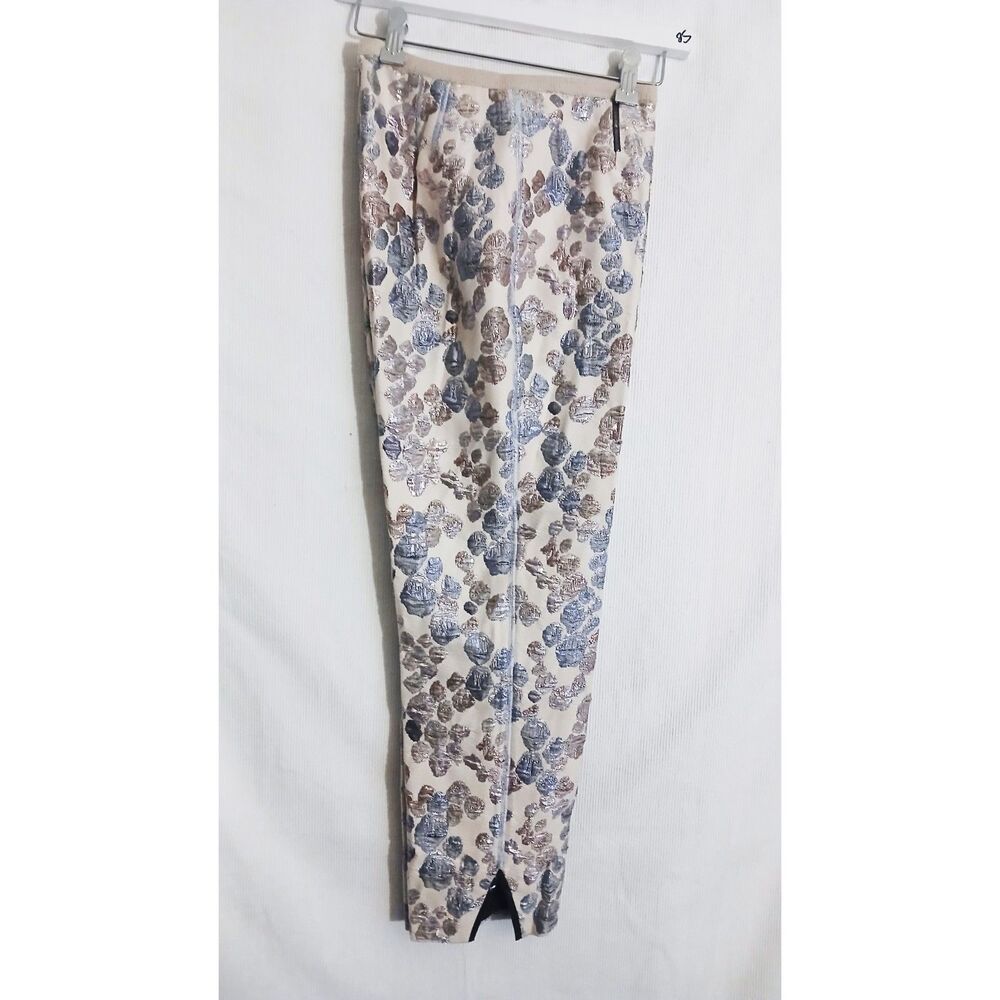 Vintage 'Marc Jacobs' Metallic Brocade Pants Sz 2 Y2K Floral Tapestry Slim Fit